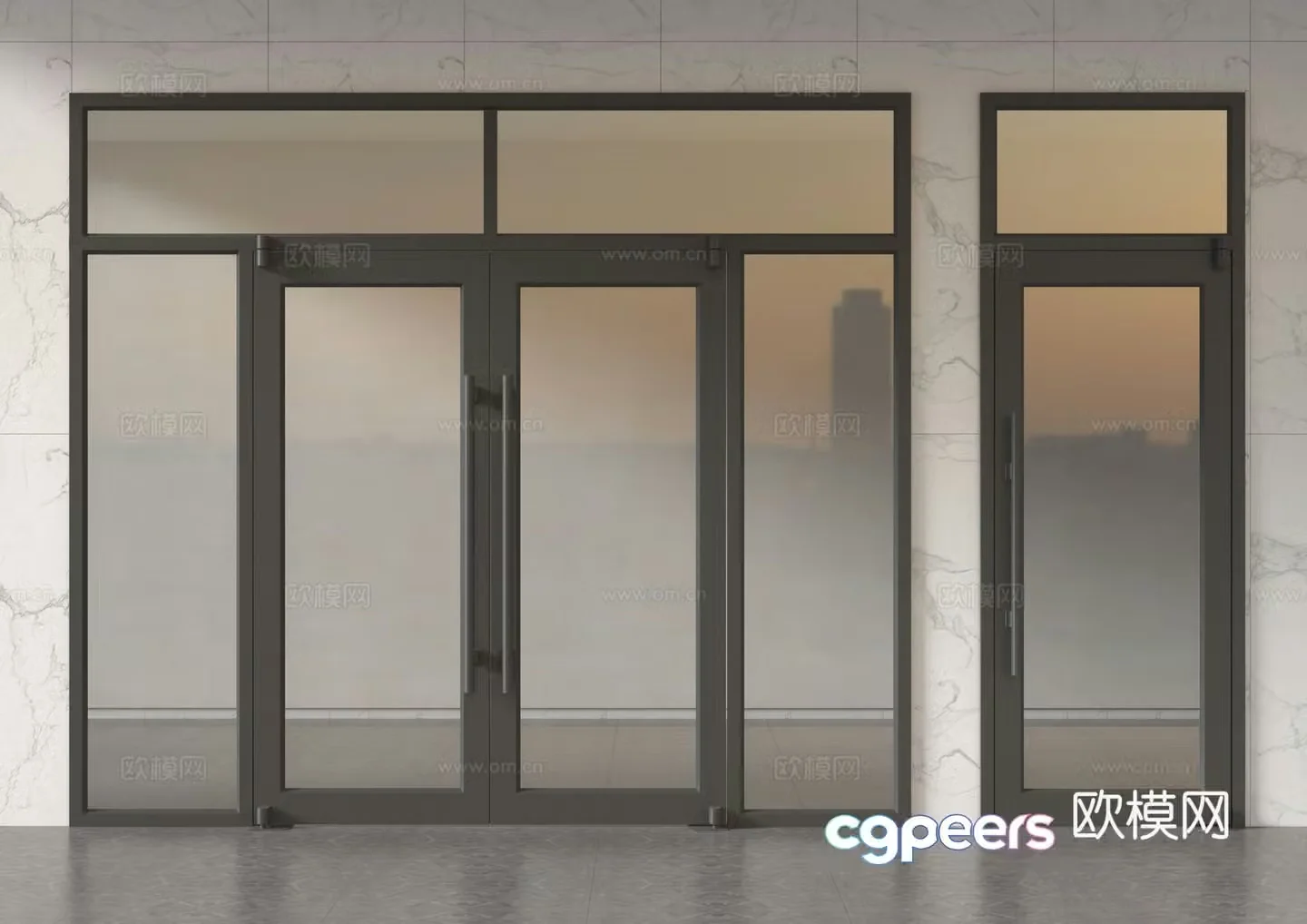 KFC Door Glass Door Double Open Door Single Open Door Entrance Door Store Door 3D Model