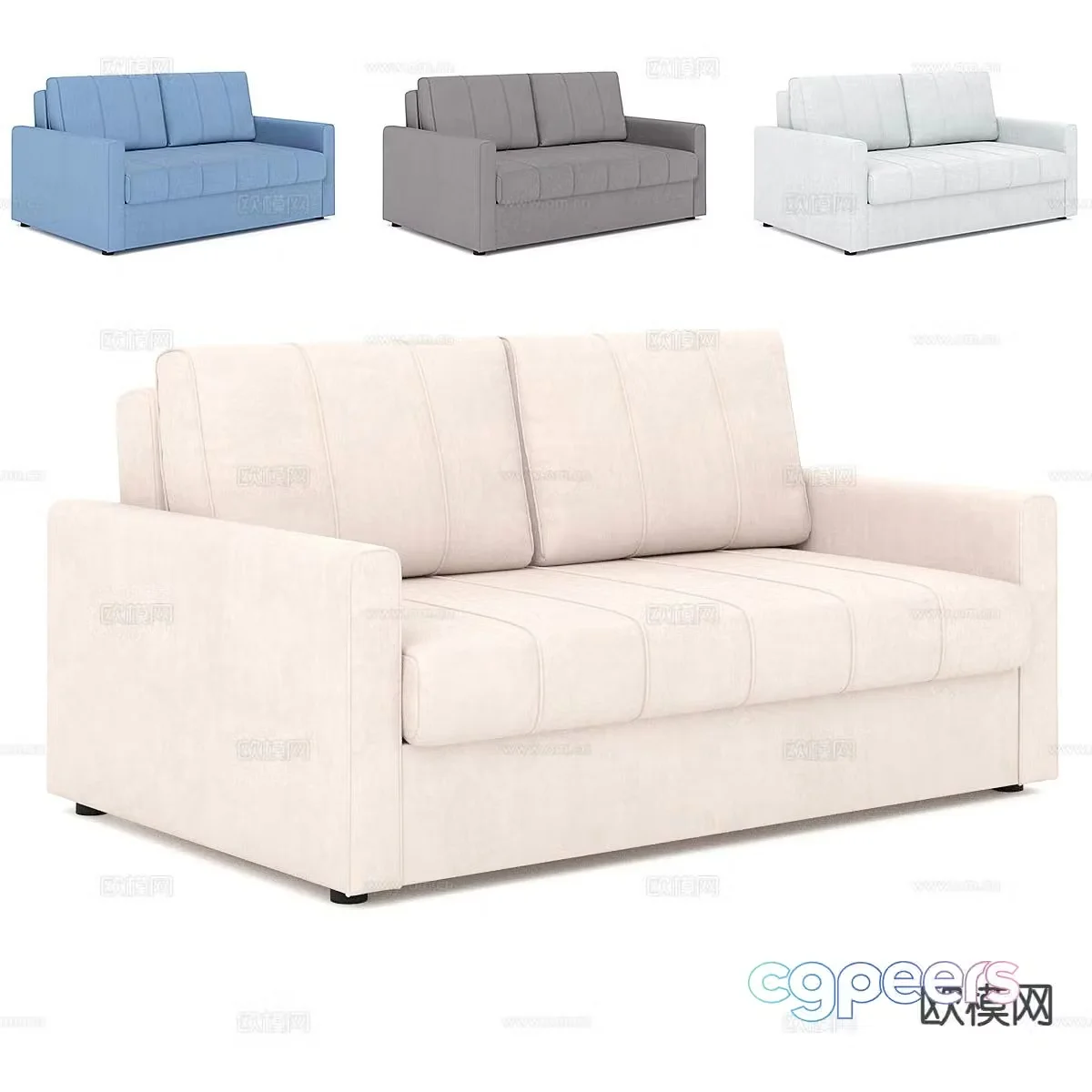 Modern minimalist sofa double sofa 3d model