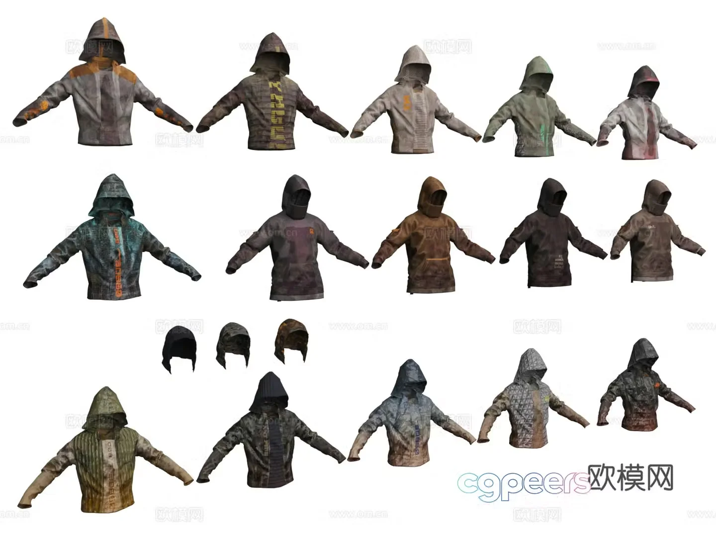 Hoodie Cyberpunk style clothing decoration props model 3d model