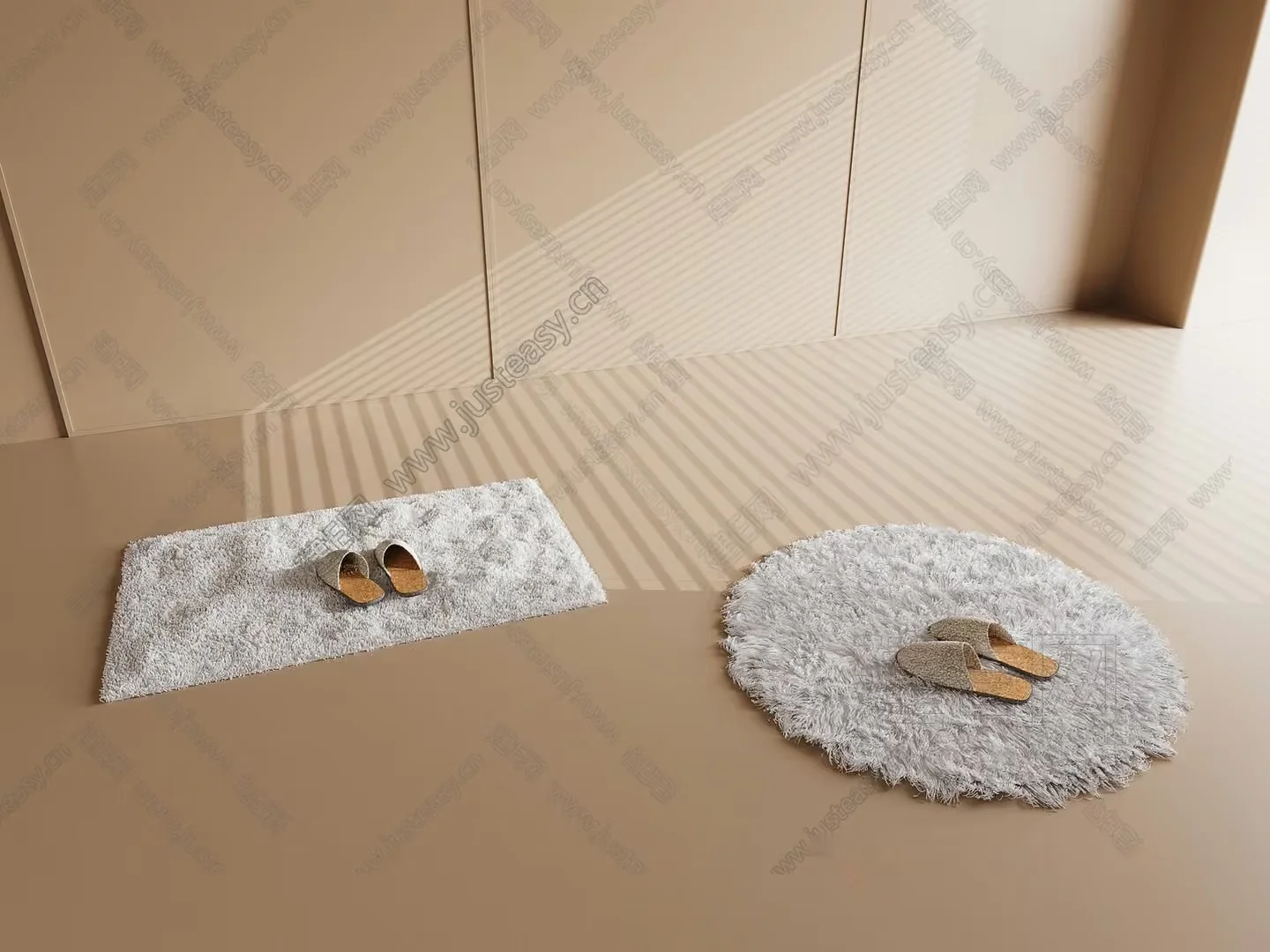 A Pair Of Slippers On A Rug 3D Model – 4278 – VRAY Render