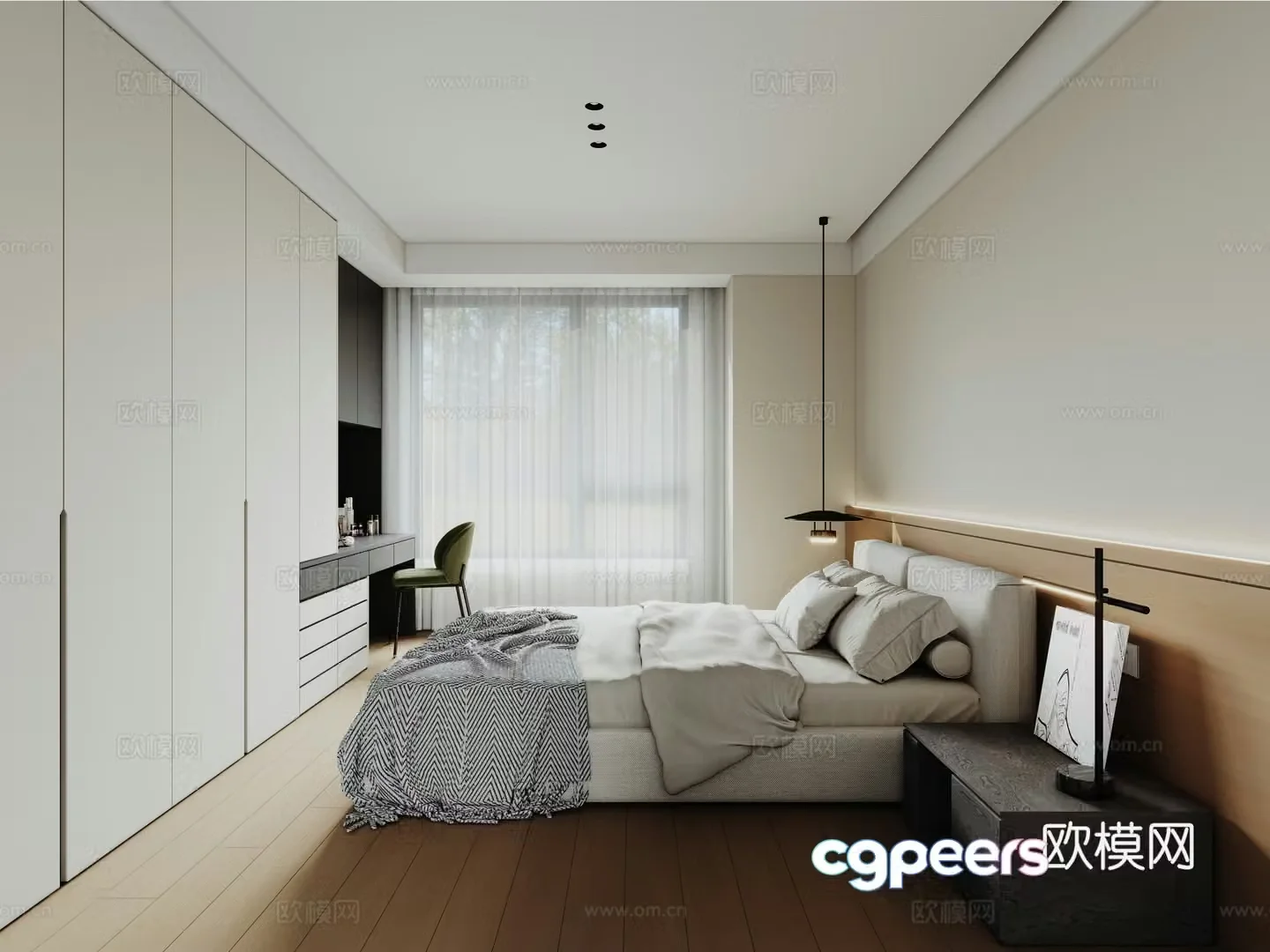Modern bedroom master bedroom 3d model