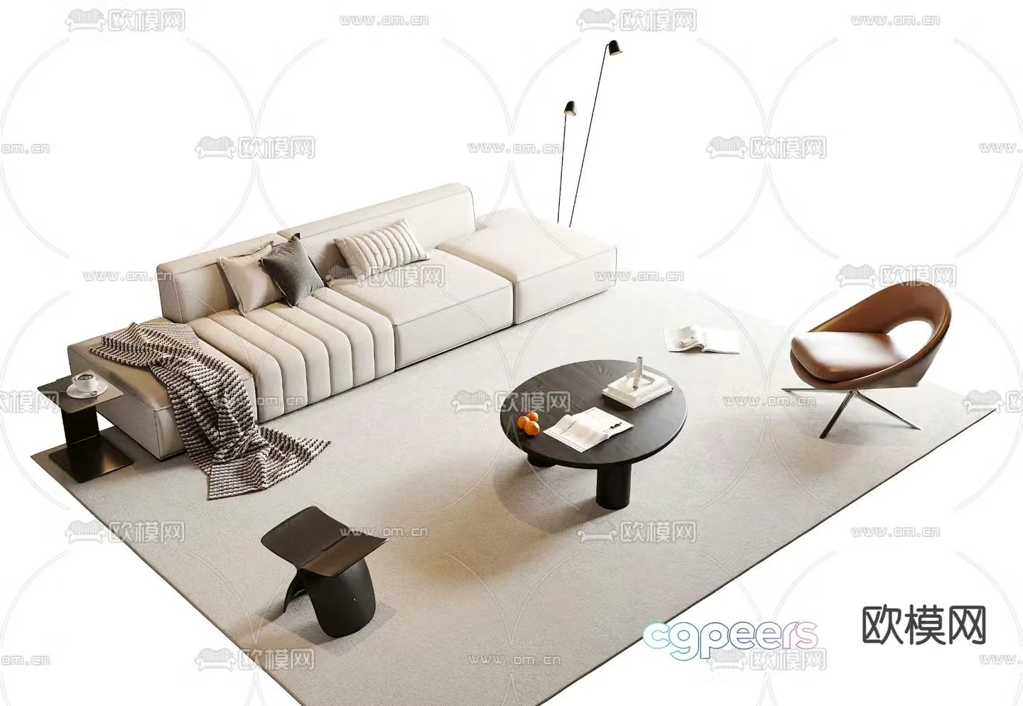 Modern sectional sofa 3d model