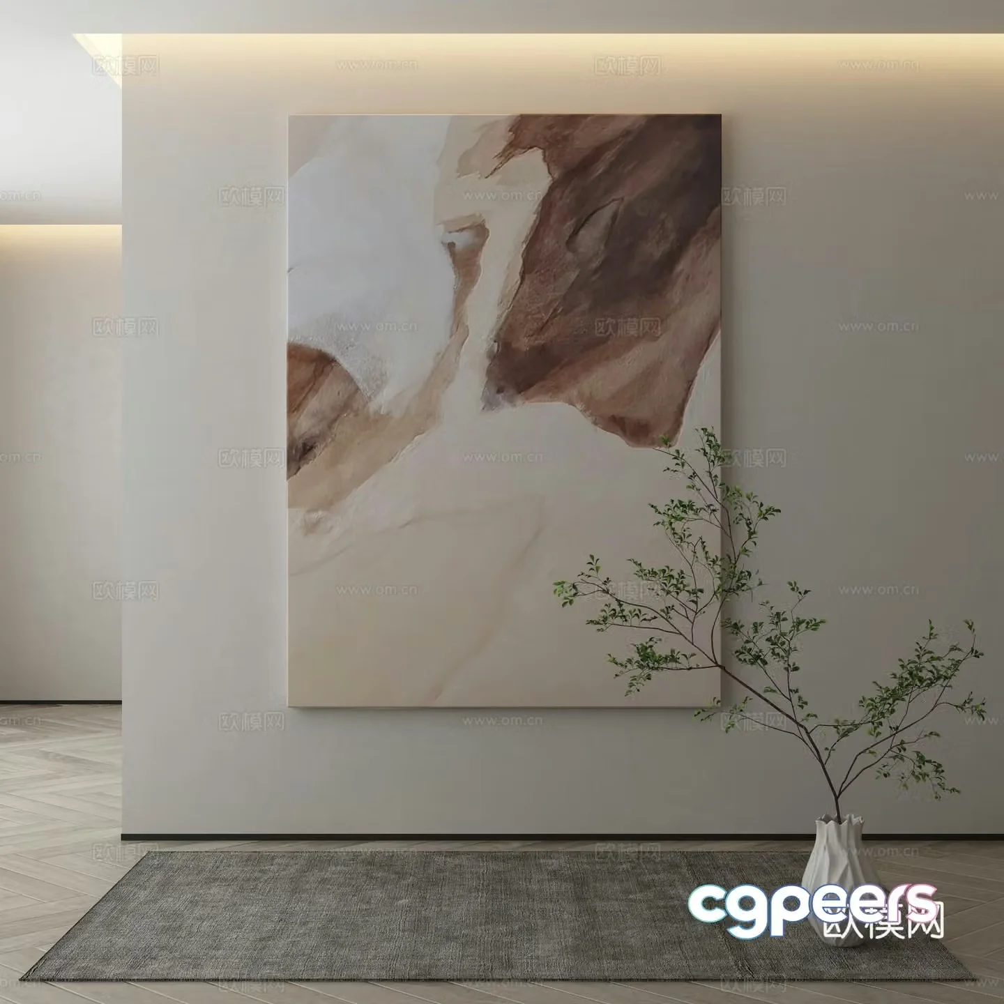 Modern decorative painting texture painting 3d model