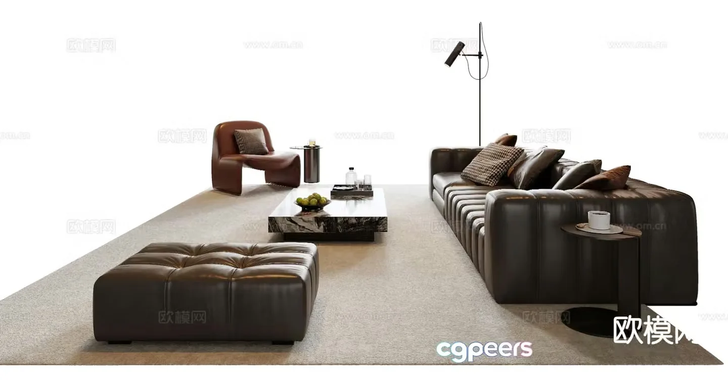 Italian sectional sofa 3d model