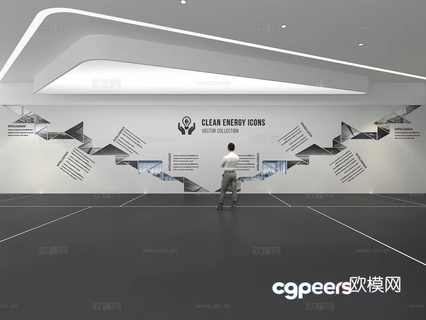 Cultural wall Corporate culture wall Display wall Education Exhibition hall Campus culture Corridor 3D model