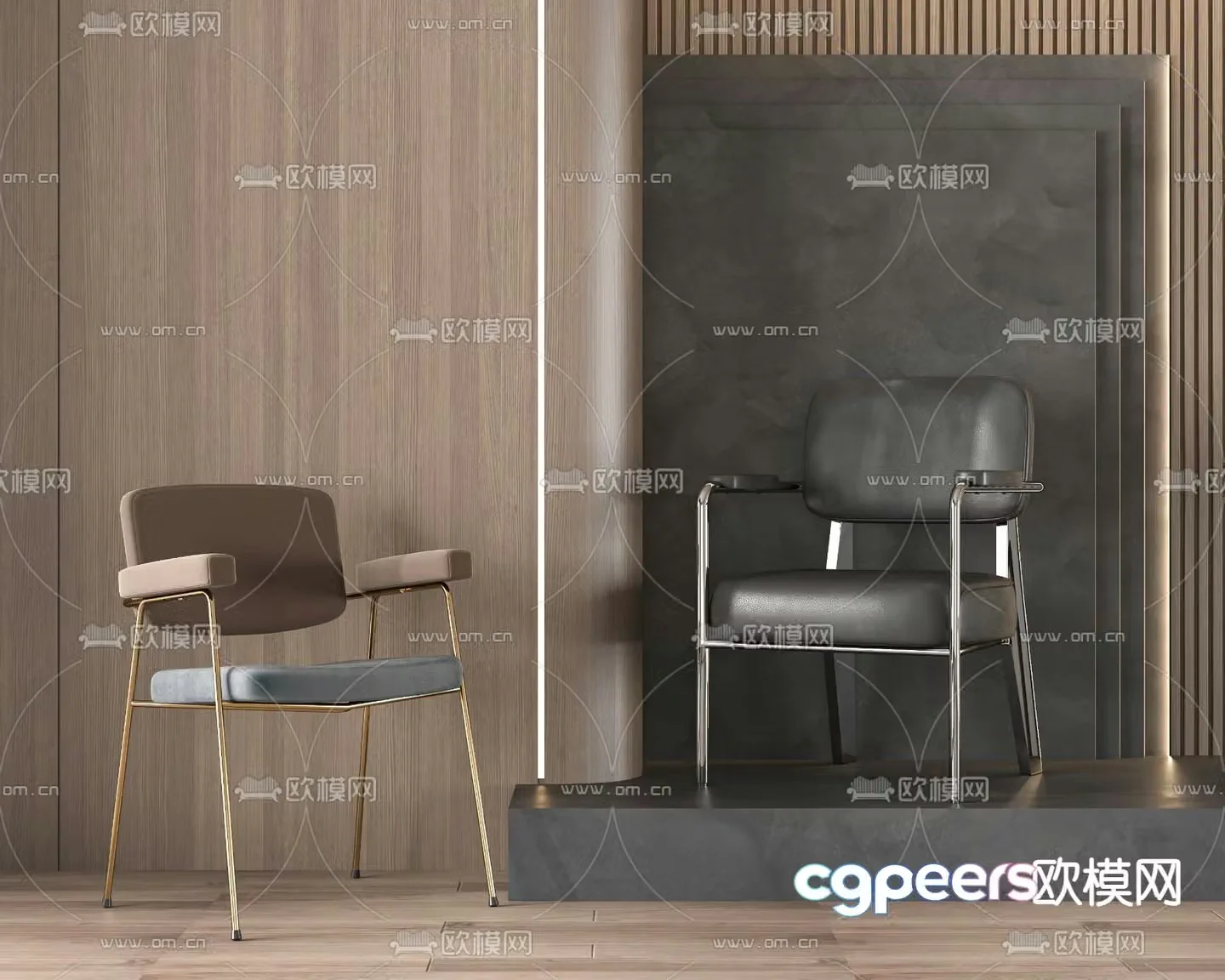 Modern chair dining chair 3d model