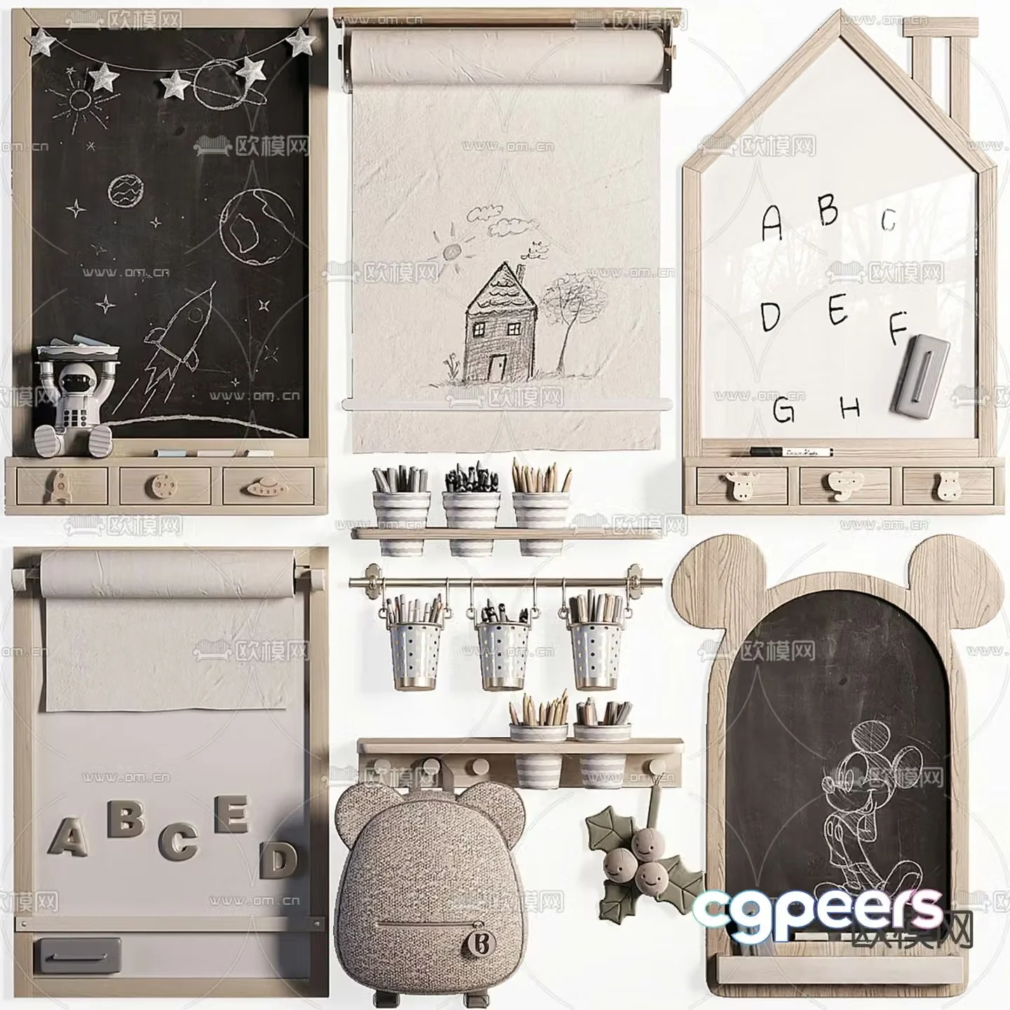 Children’s products drawing board children’s ornaments 3d model