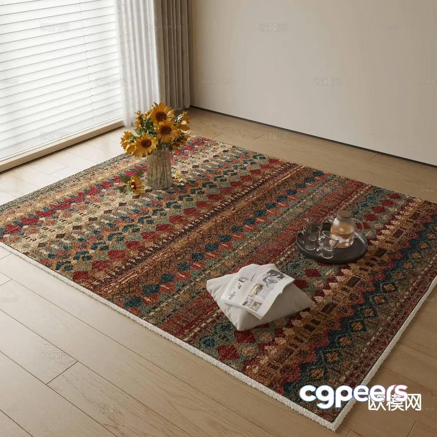 Modern patterned carpet 3d model