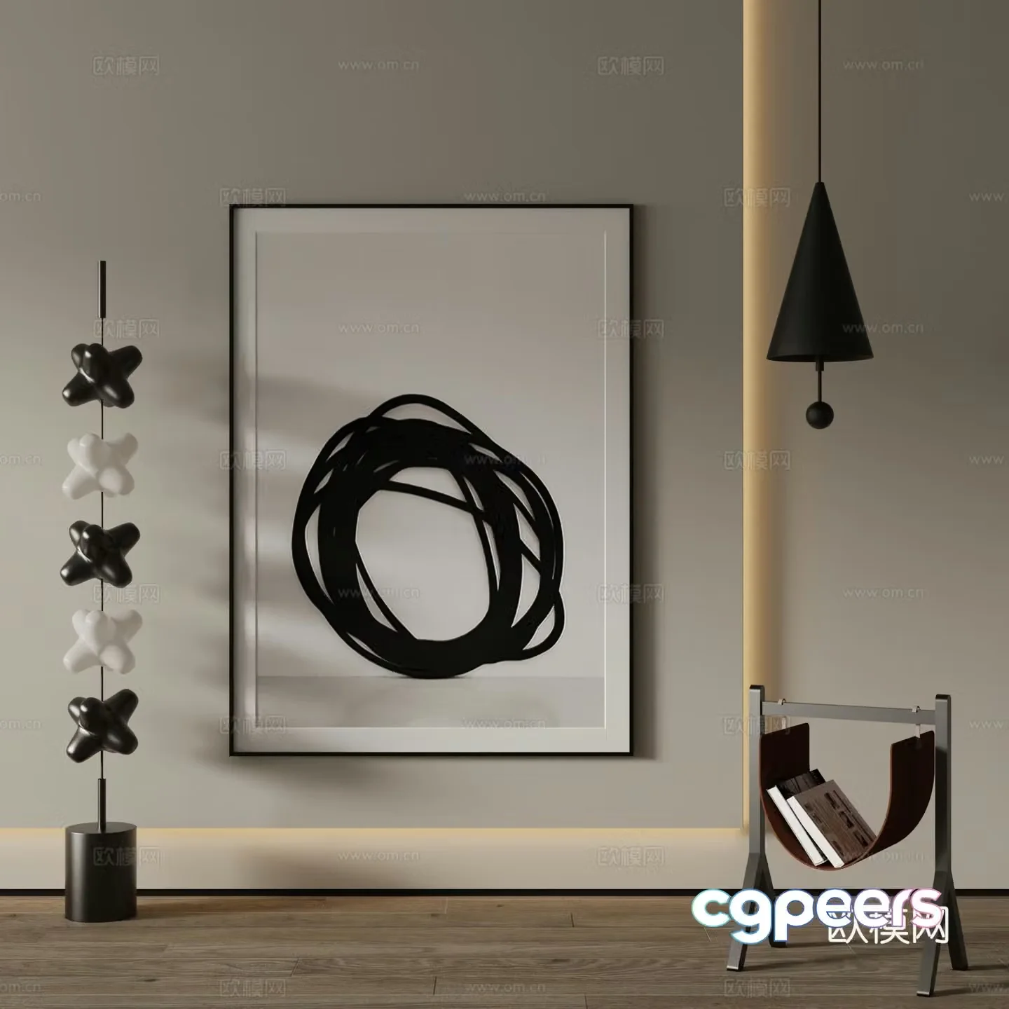 Modern Art Painting Decorative Painting 3D Model
