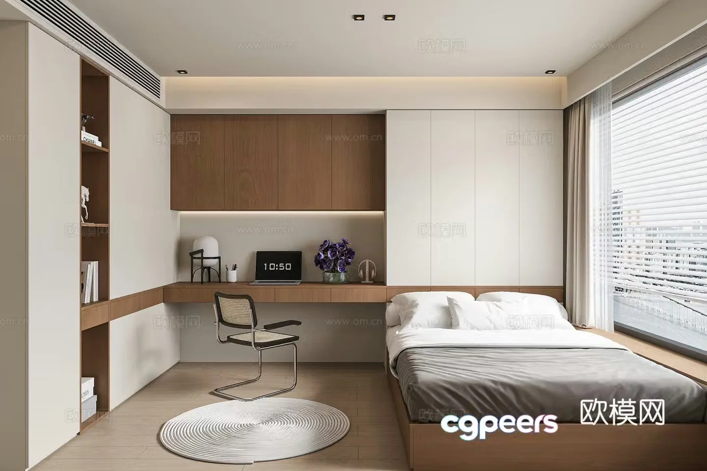 Log wind tatami bedroom 3d model
