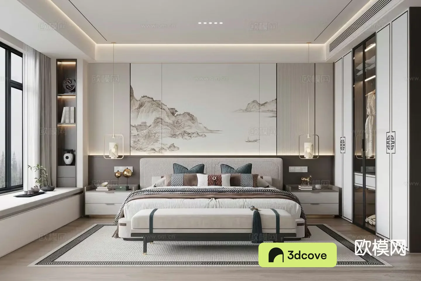 New Chinese style bedroom master bedroom