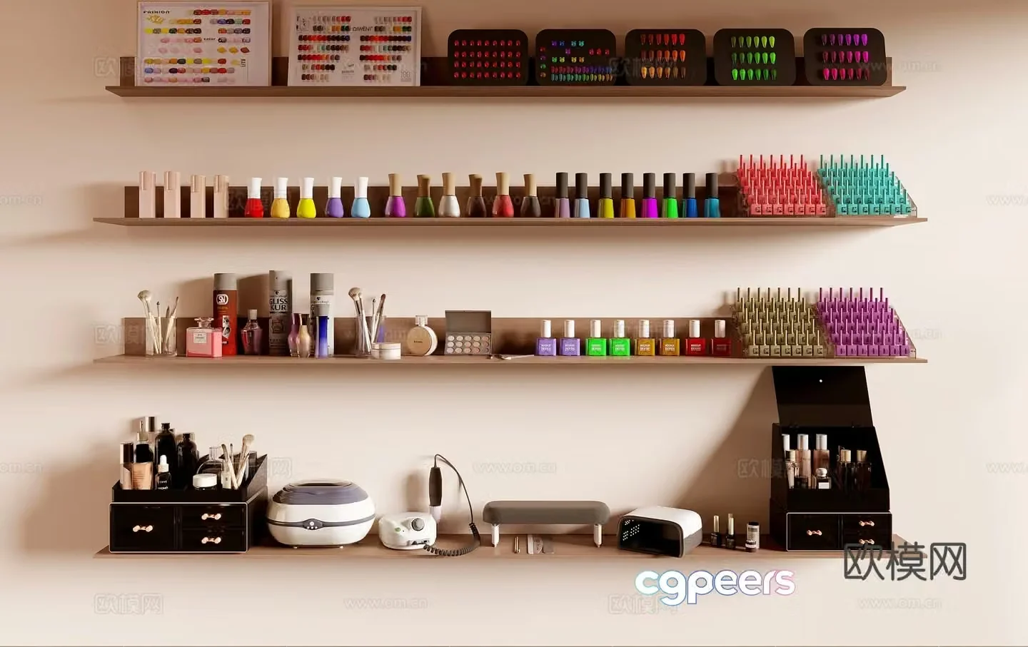 Nail art supplies 3d model
