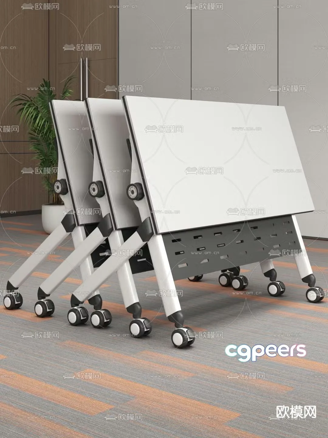Mobile training table folding table 3d model