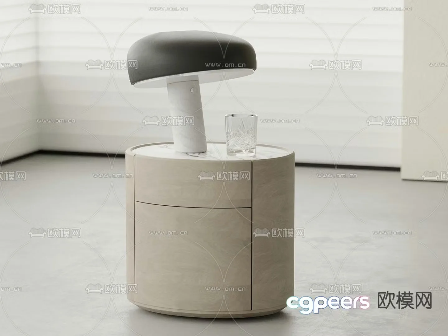 Modern bedside table 3d model