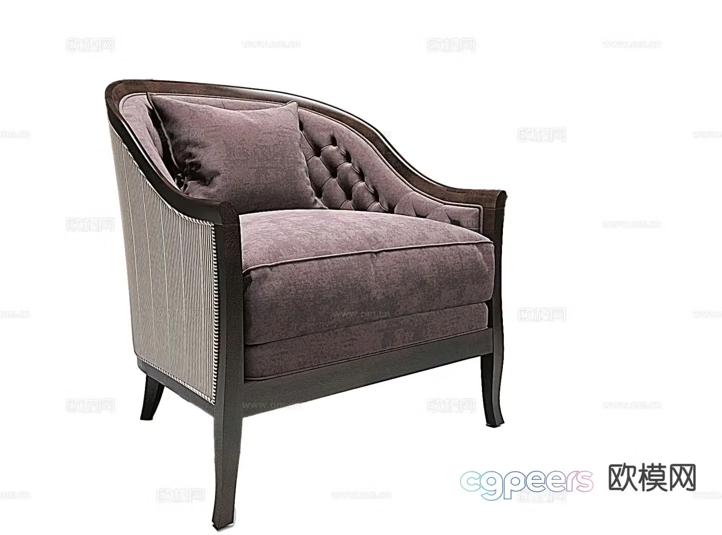 European style single sofa leisure sofa 3d model