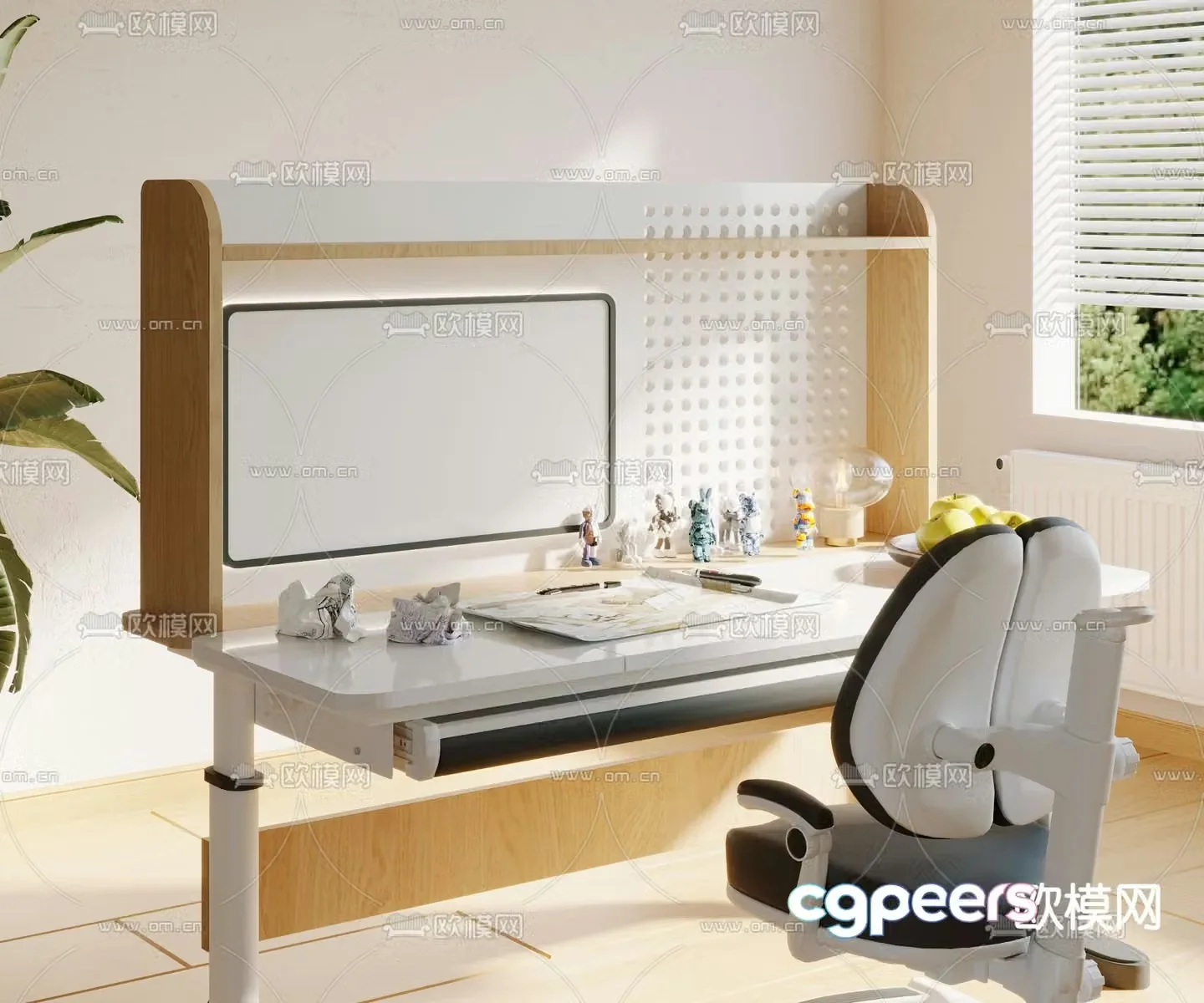 Children’s desk study table 3d model
