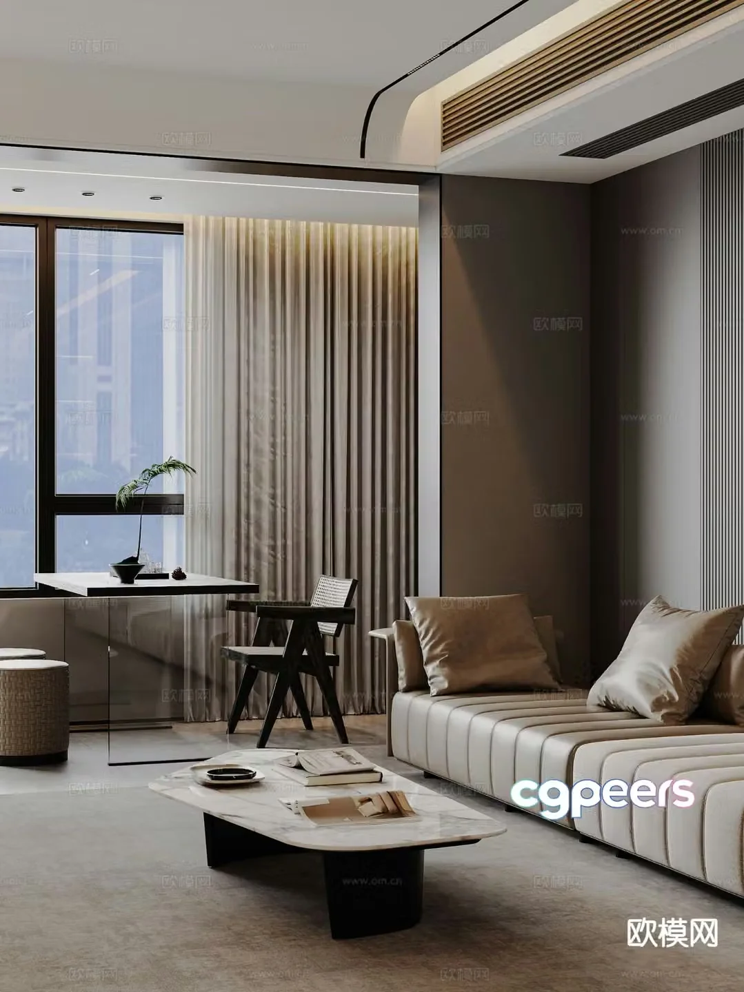 Modern coffee table sofa 3d model