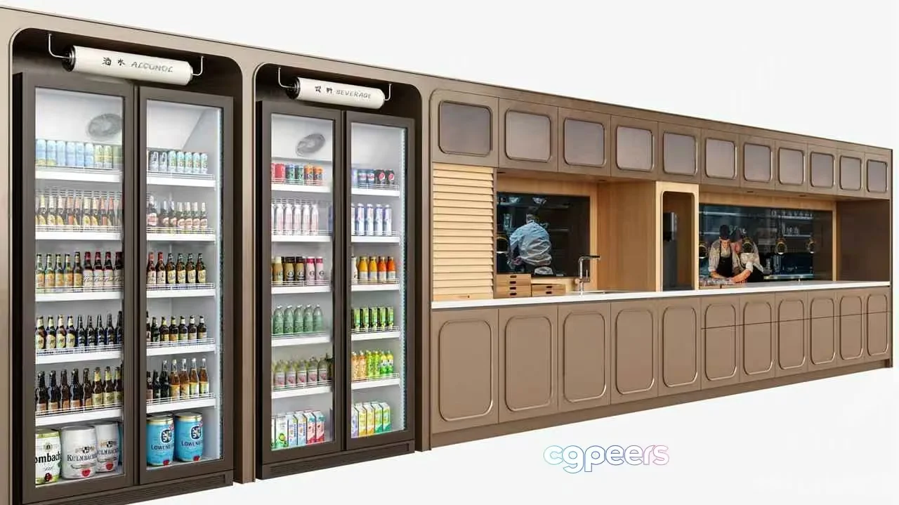 Modern Beverage Bar 3D Model – 10804 – VRAY Render