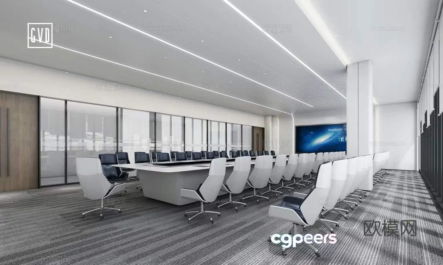Workwear space Office space Modern conference room Technology conference room Large conference room Multiple people 3D model
