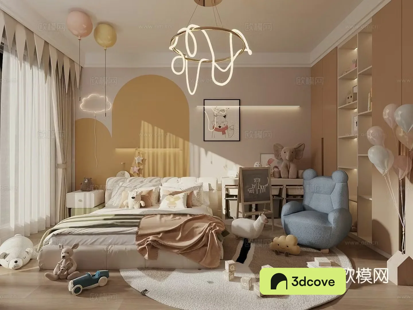 Modern children’s entertainment room Children’s entertainment room Children’s toy room Children’s bedroom Storage cabinet