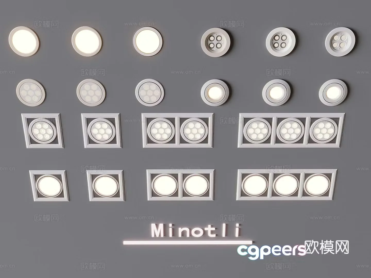 Downlight spotlight grille lamp 3d model