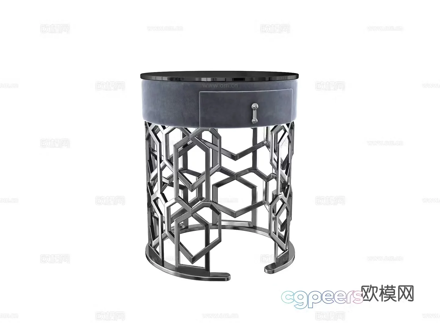Round table and side table 3D model
