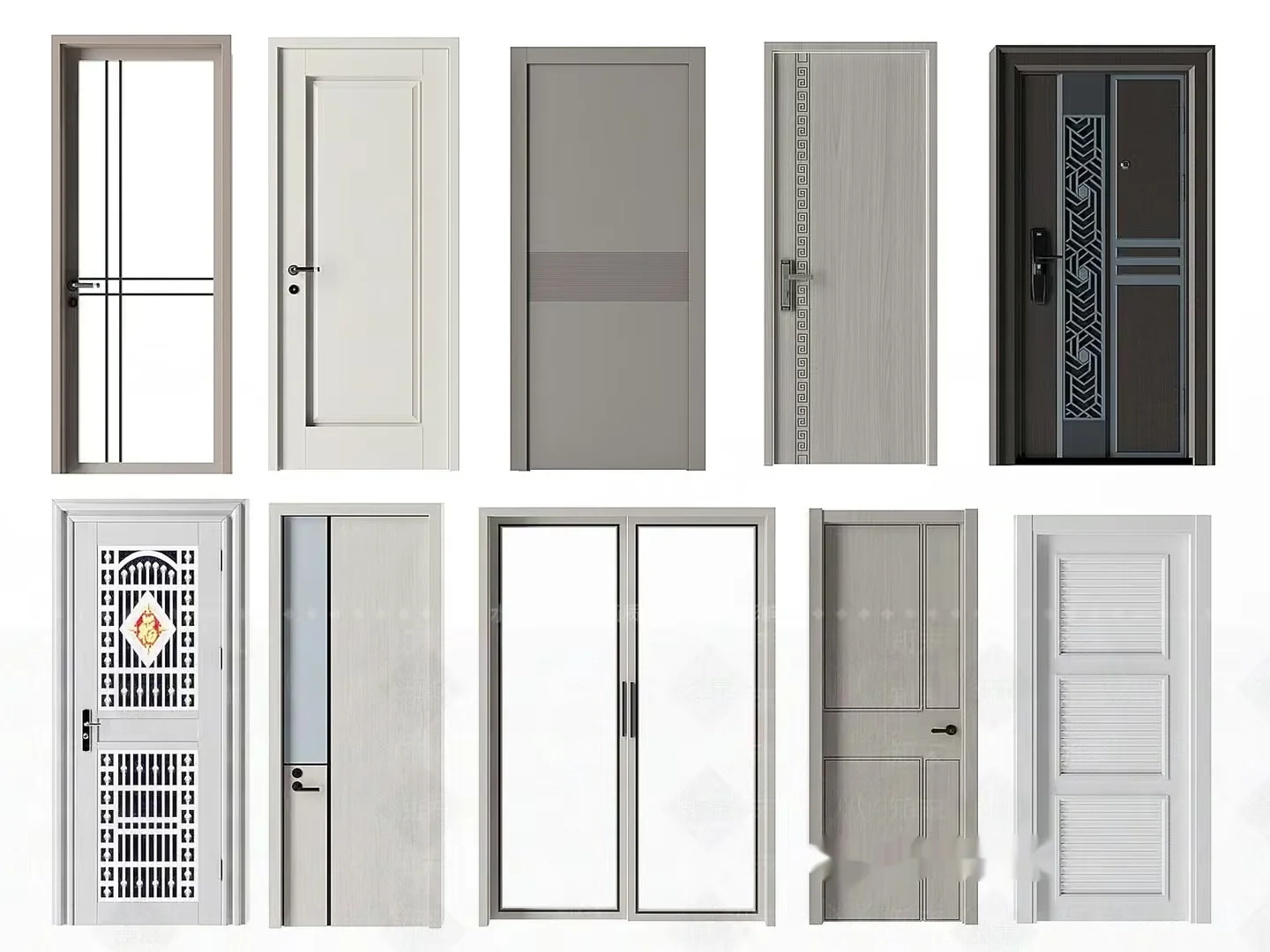 Modern Security Doors 3D Model – 12439 – VRAY Render