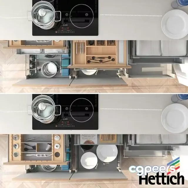3ds Max Free – Drawers and their filling Hettich Innotech