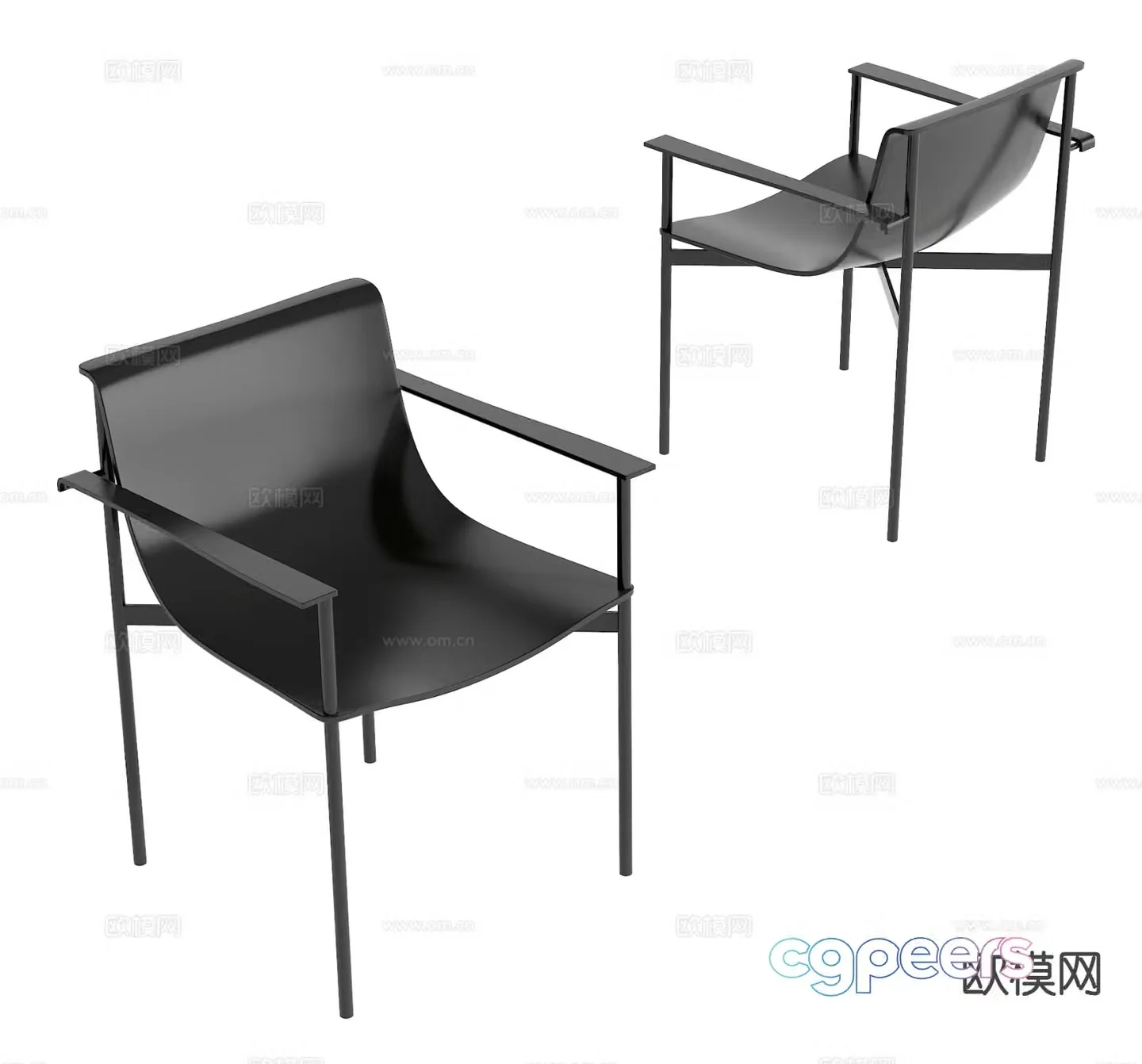 Modern single chair dining chair 3d model