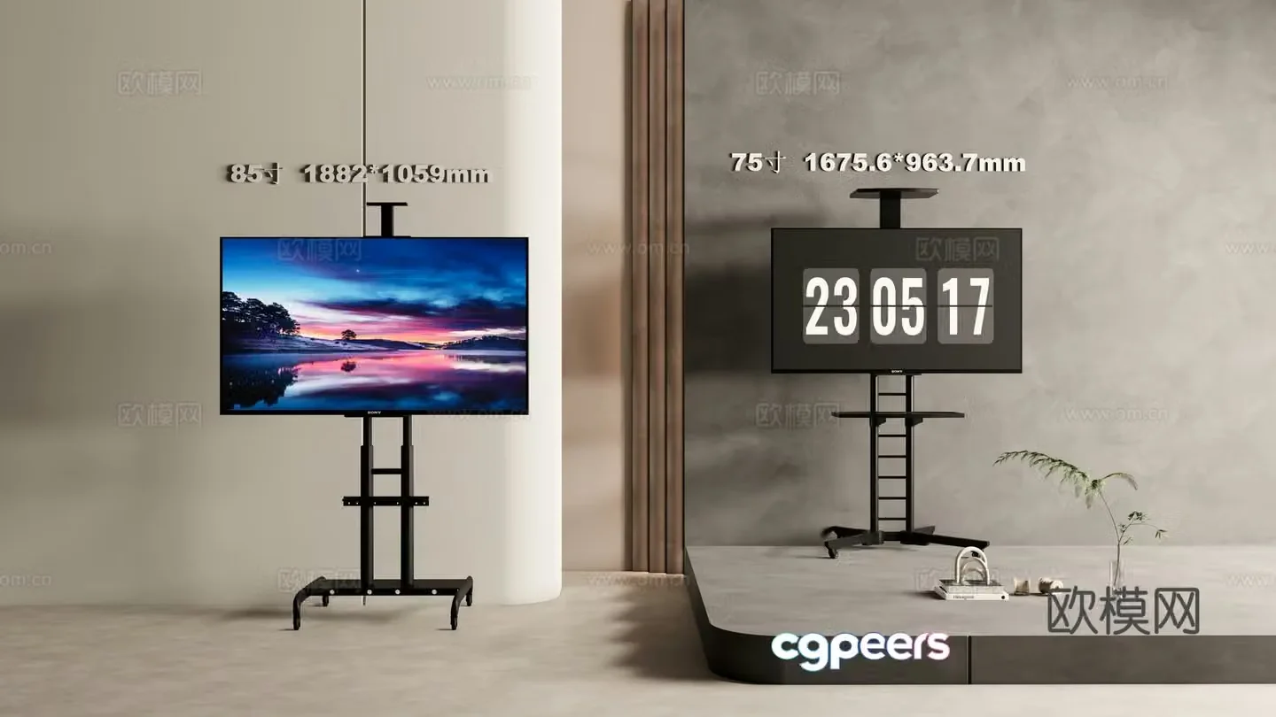Modern stand tv mobile tv stand 3d model