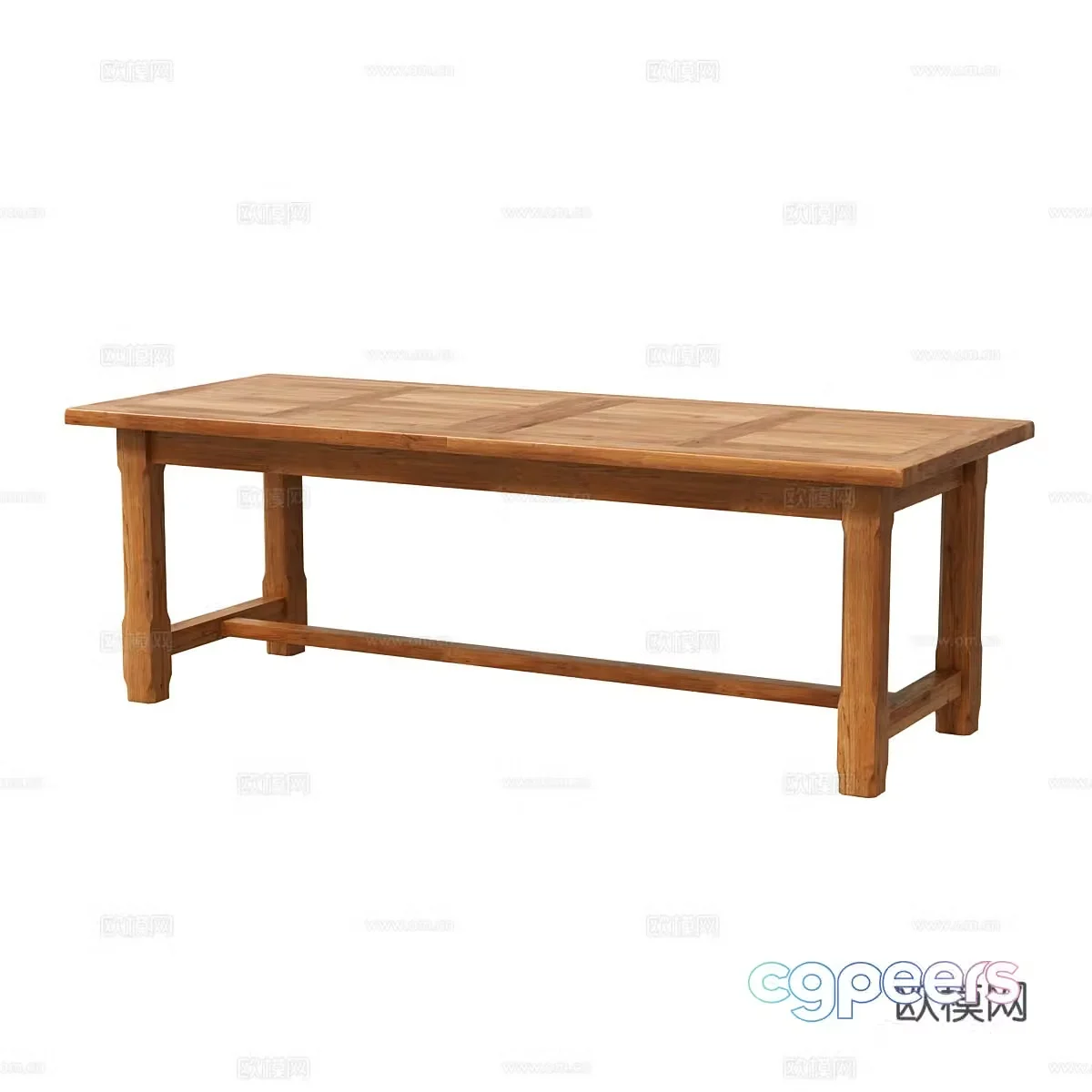 Nordic simple dining table wooden dining table 3D model