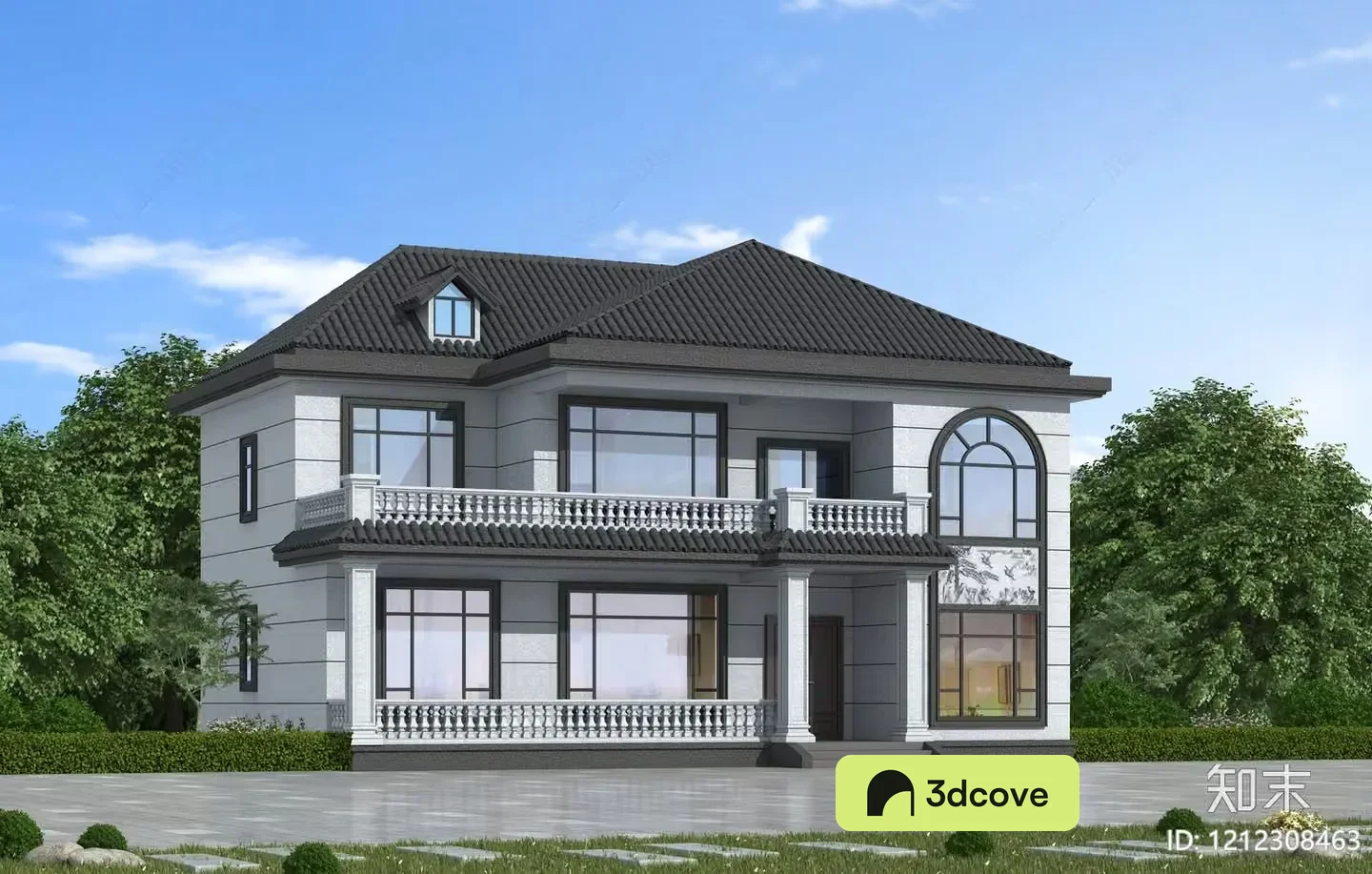 A Large House With A Balcony