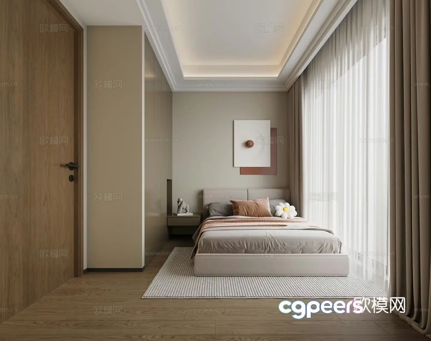 New Chinese bedroom 3D model