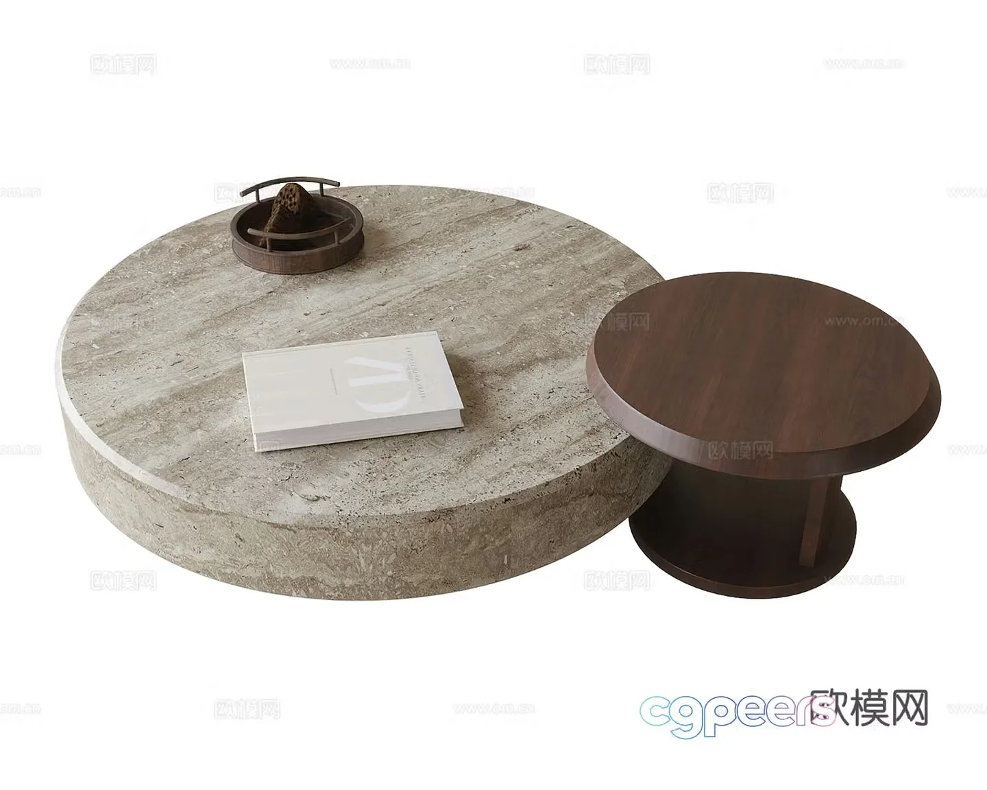 Modern coffee table round coffee table 3d model