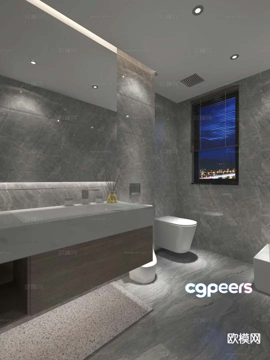 modern bathroom bathroom toilet 3d model
