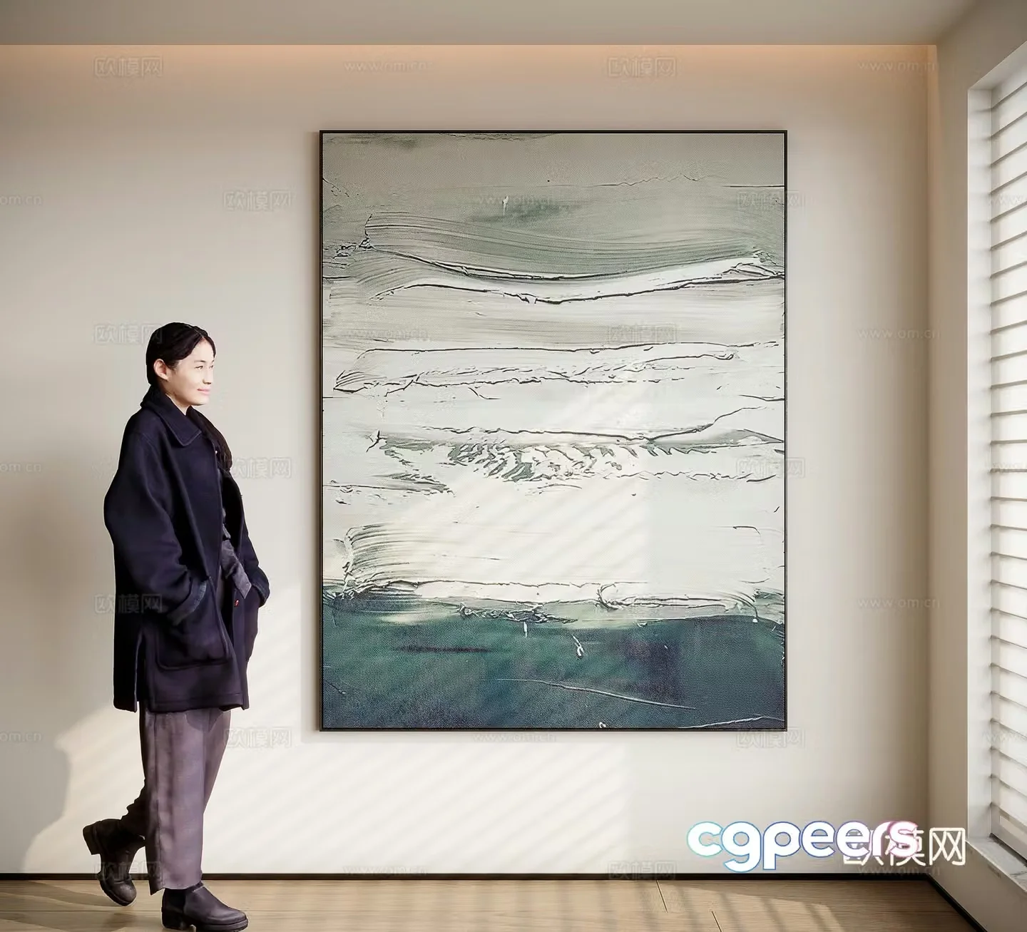 Modern minimalist decorative painting 3d model