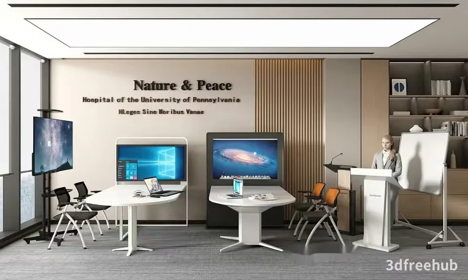 Modern Office Setup 3D Model – 19892 – VRAY Render
