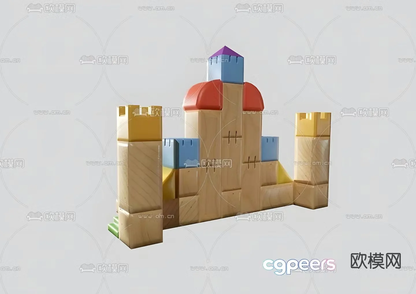 Building block toy castle toy 3d model