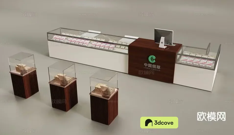 Glass Display Case With Wooden Stand