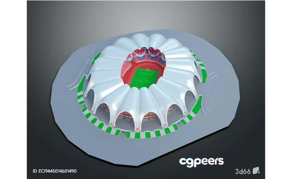 A 3D Rendering Of A Stadium 3D Model – 1161 – VRAY Render