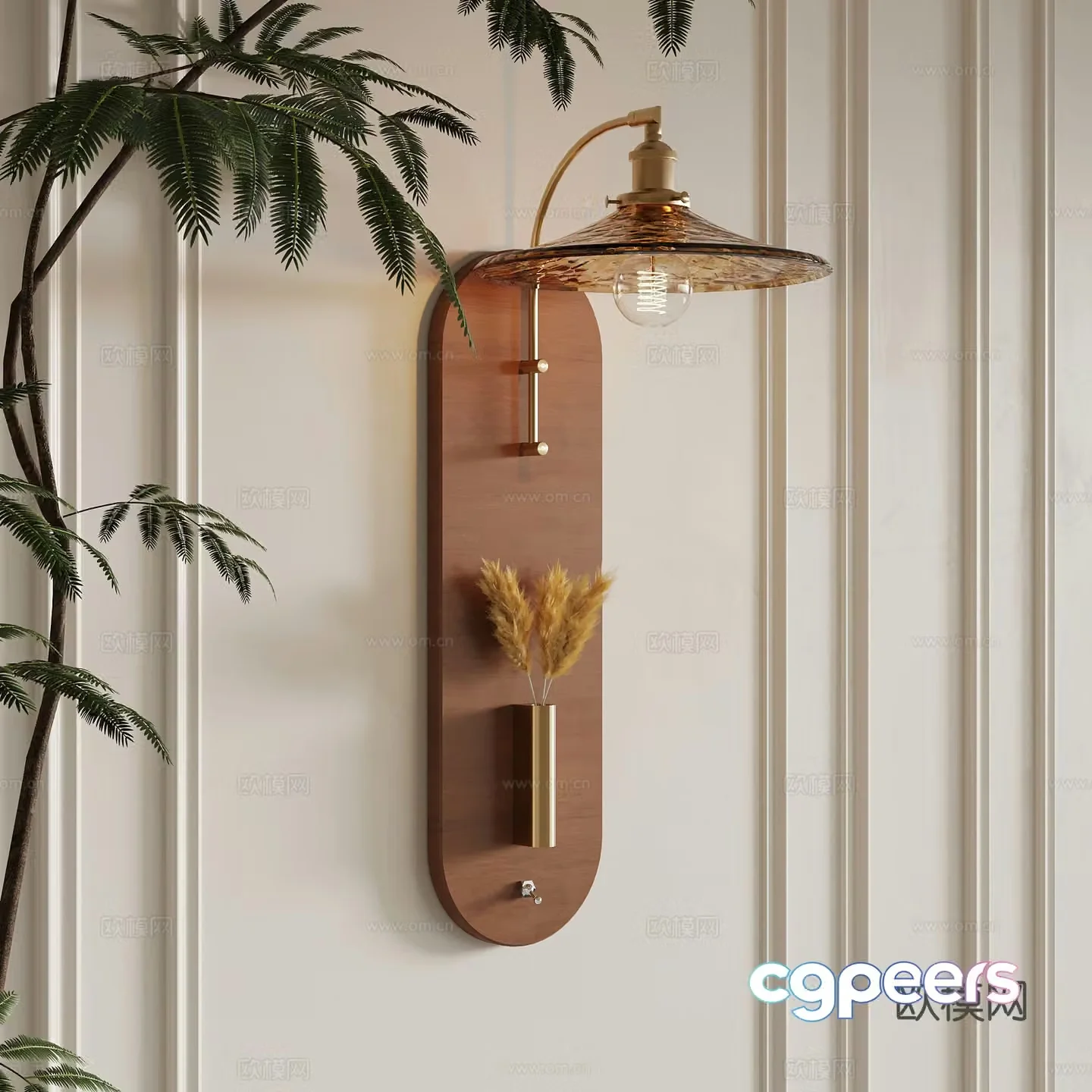 Middle-aged wall lamp bedside lamp decorative lamp 3d model