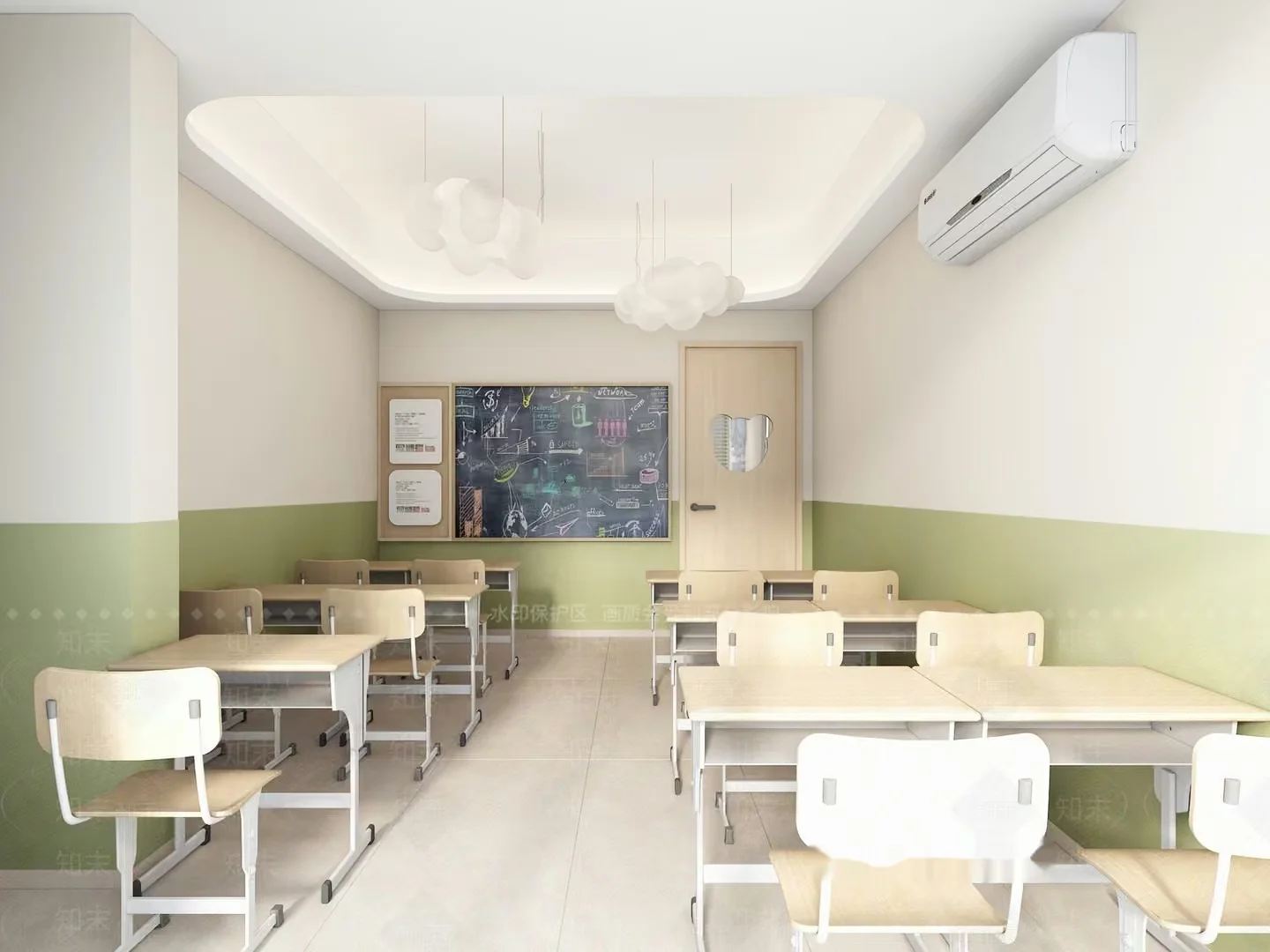 Modern Classroom 3D Model – 10754 – VRAY Render