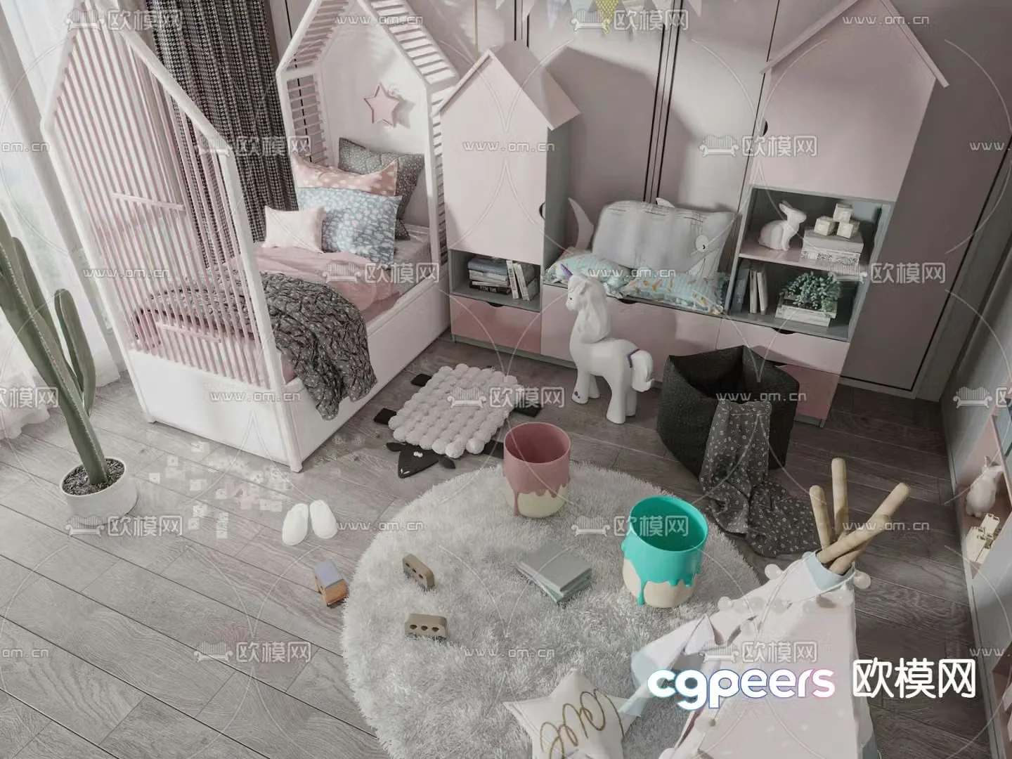Modern children’s bed 3d model
