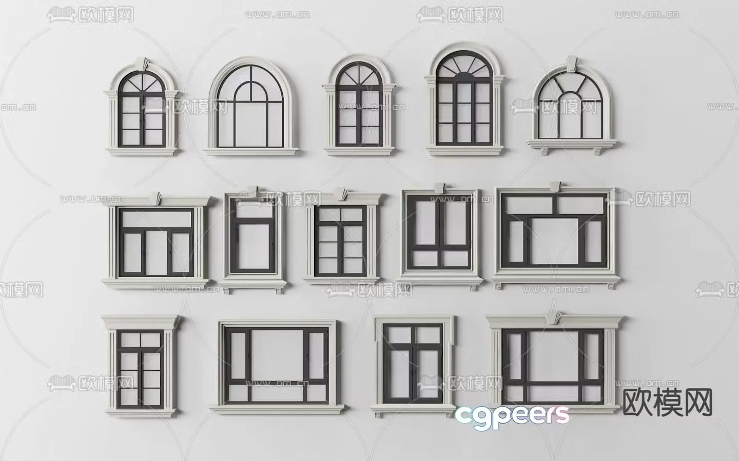 European style window cover window 3d model