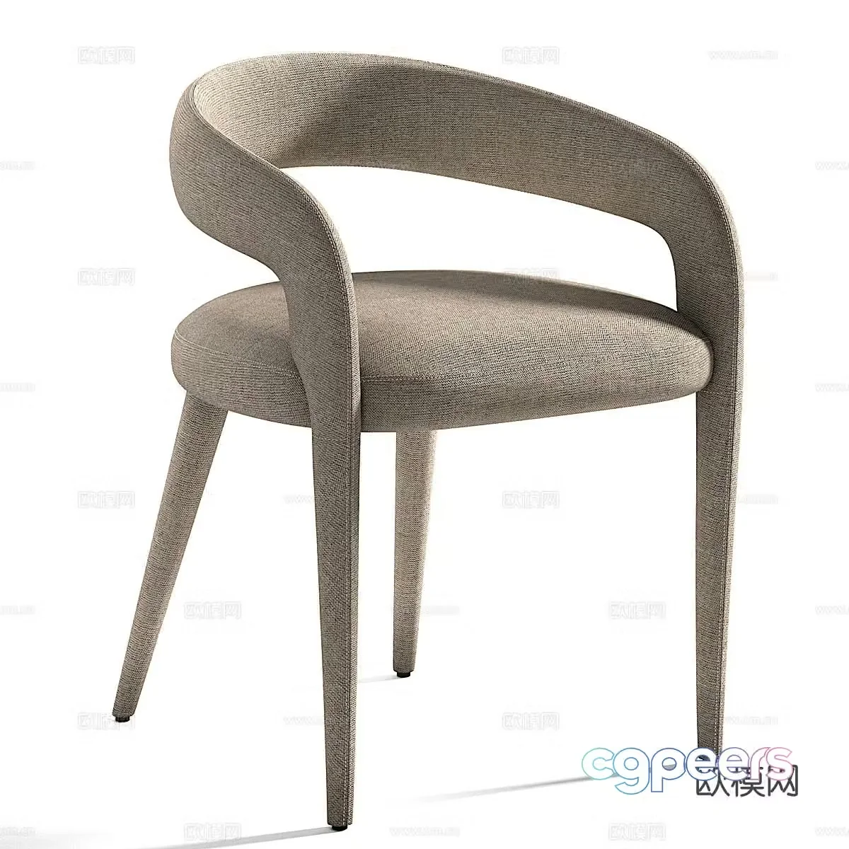 New Chinese style fabric chair leisure chair 3d model