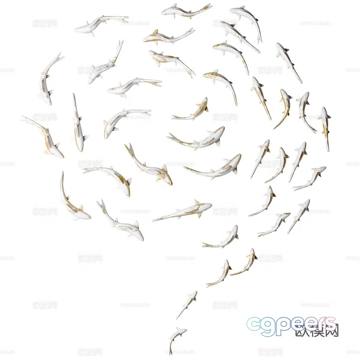 New Chinese fish wall decoration 3D model