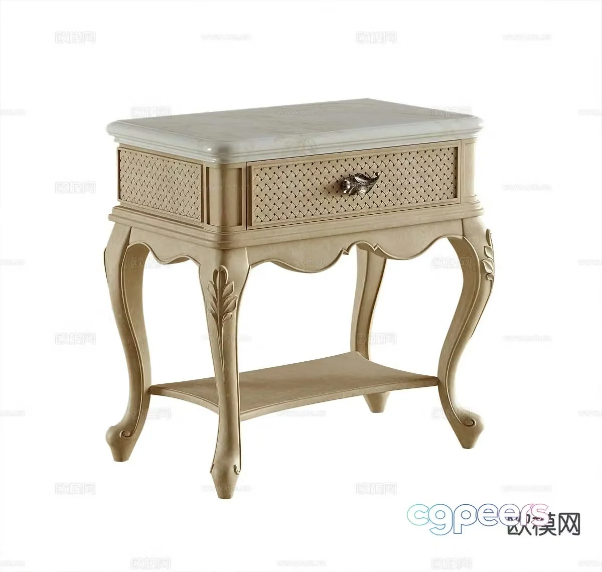 American bedside table 3d model