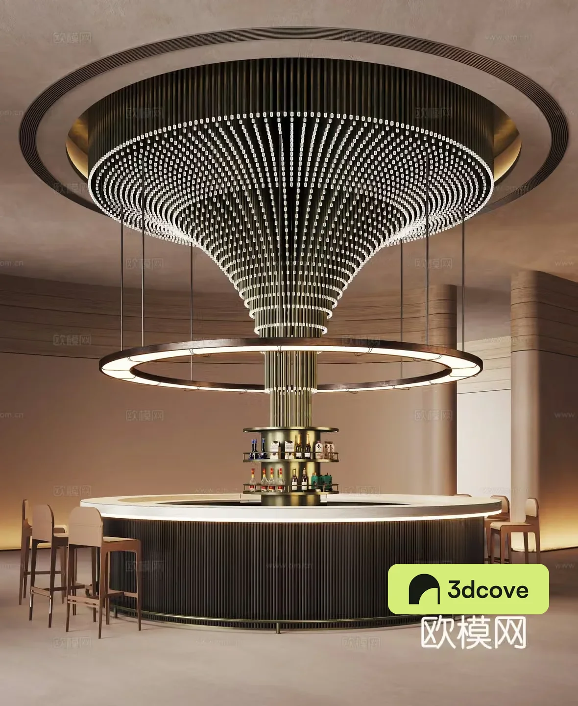 Modern sales office water bar coffee area