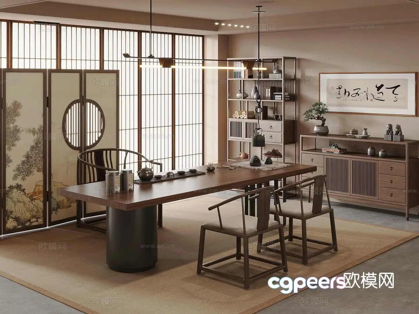 New Chinese tea room 3d model