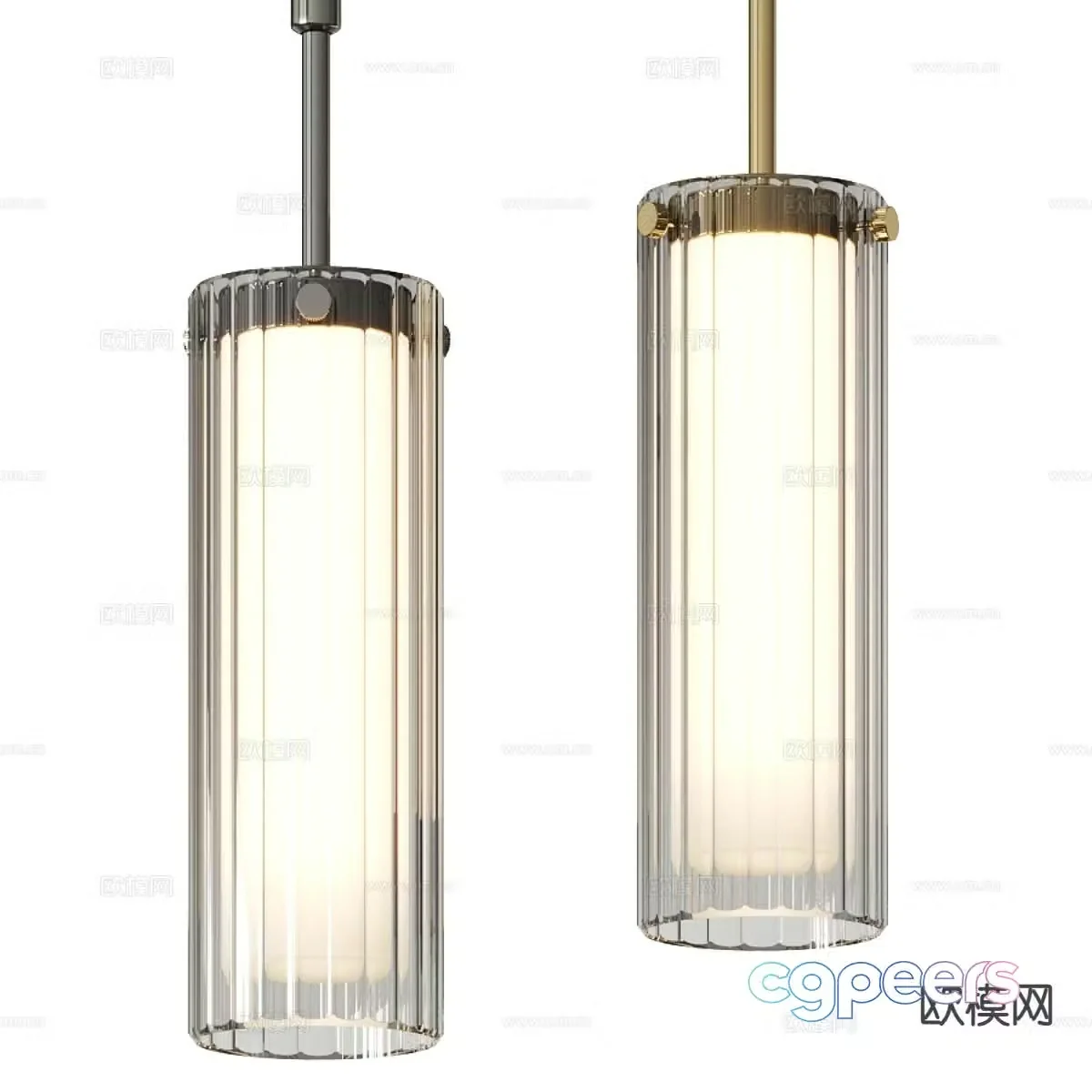 Glass small chandelier 3d model